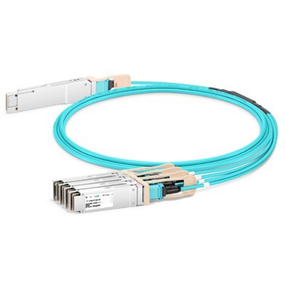 200g qsfp56 i 4x 50g sfp56 cebl optegol gweithredol (aoc), 1m -20 m